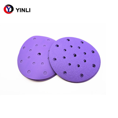 Ceramic 6 Inch Hook And Loop Sanding Discs 60 Grit With 17 Hole