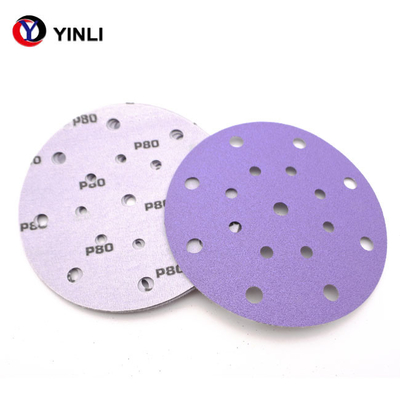 Keramische abschleifende 5 Zoll-klebende versandende Disketten 80 Grit Purple Coated